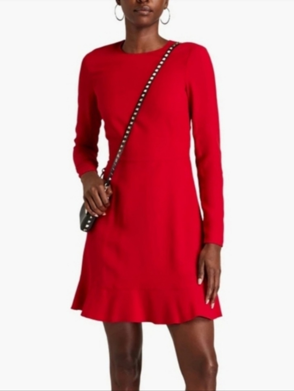 RED Valentino Ruffled Crepe Mini Dress 10